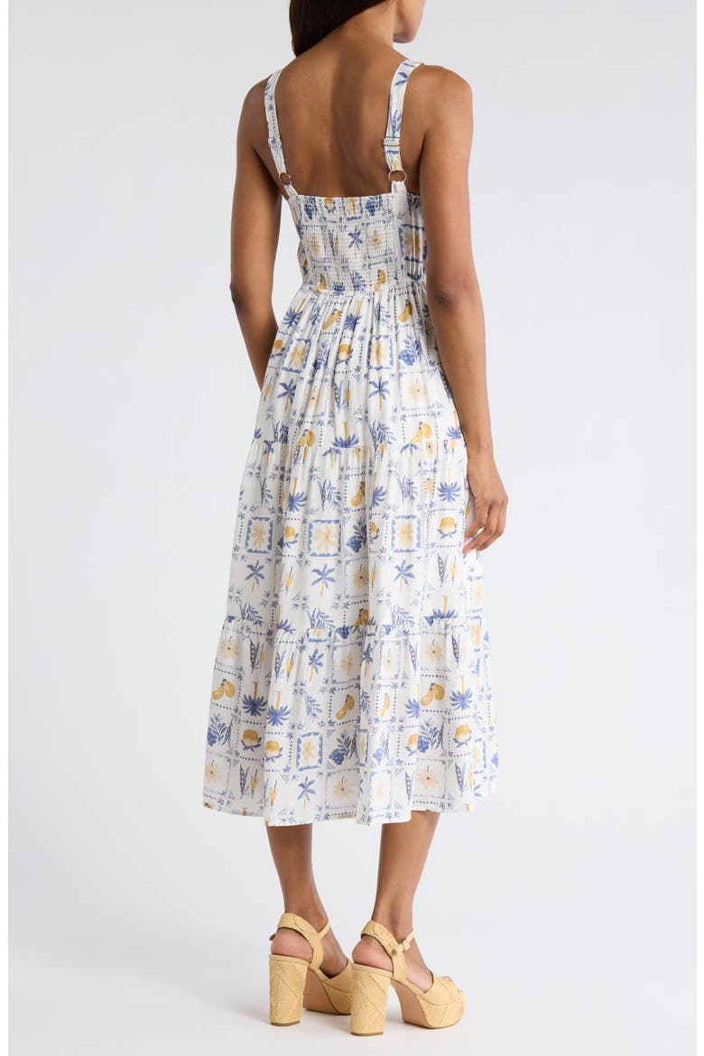 Veggie Print Midi Dress, Alternate, color, BLUE MULTI