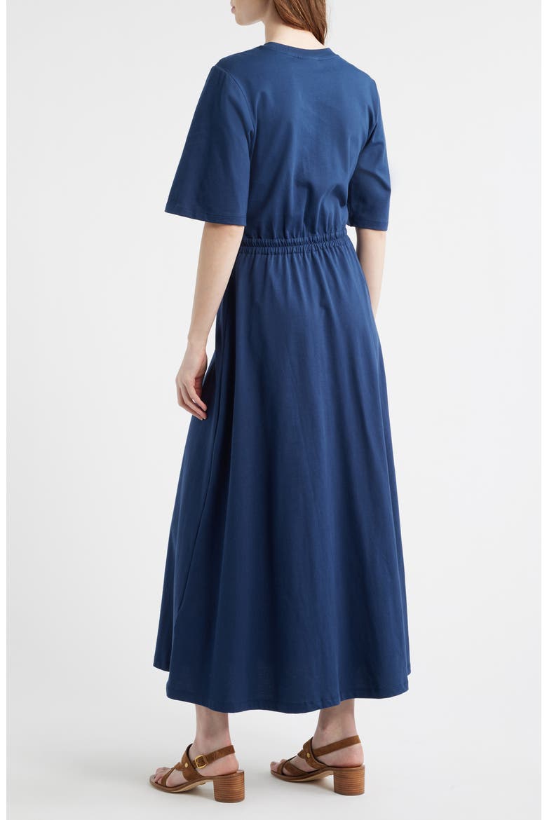 Waist Cutout Cotton Knit Dress, Alternate, color, DARK BLUE