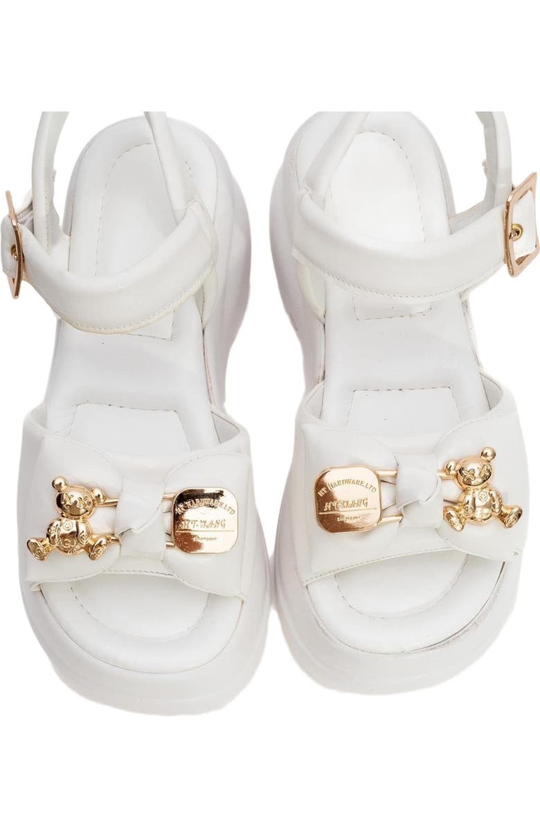 Prologue Shoes Merida Buckle Platform Sandal, Alternate, color, White Faux Leather