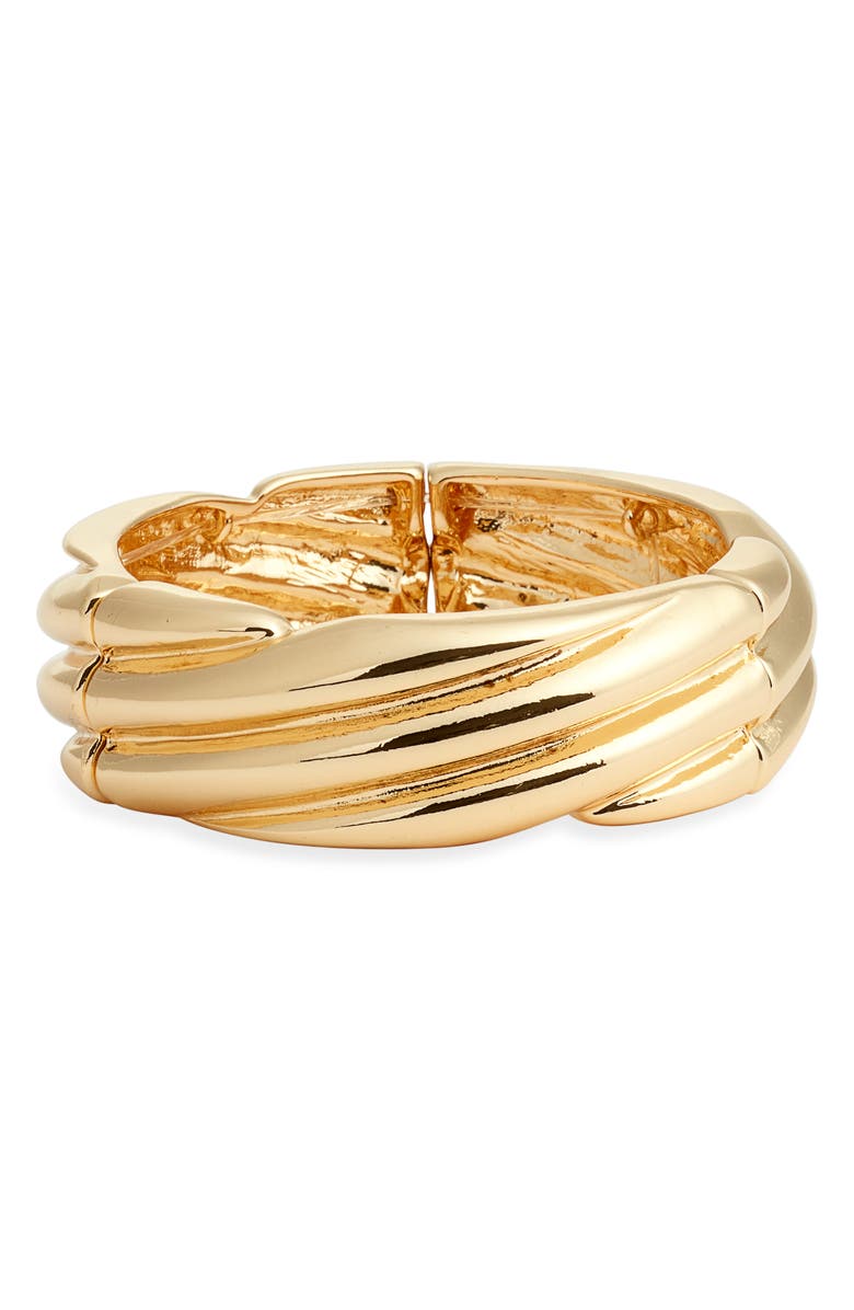 Nordstrom Twisted Cuff Stretch Bracelet, Main, color, Gold