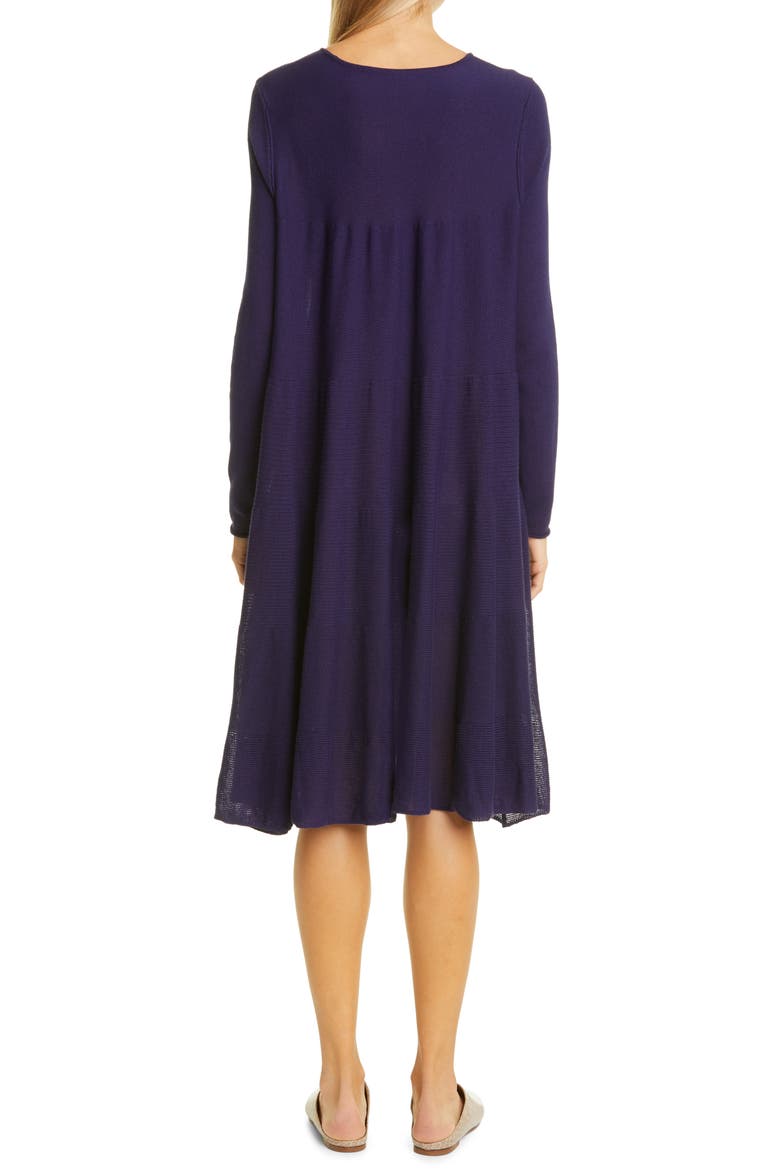 Addison Rib Detail Long Sleeve Dress, Alternate, color, MARINE