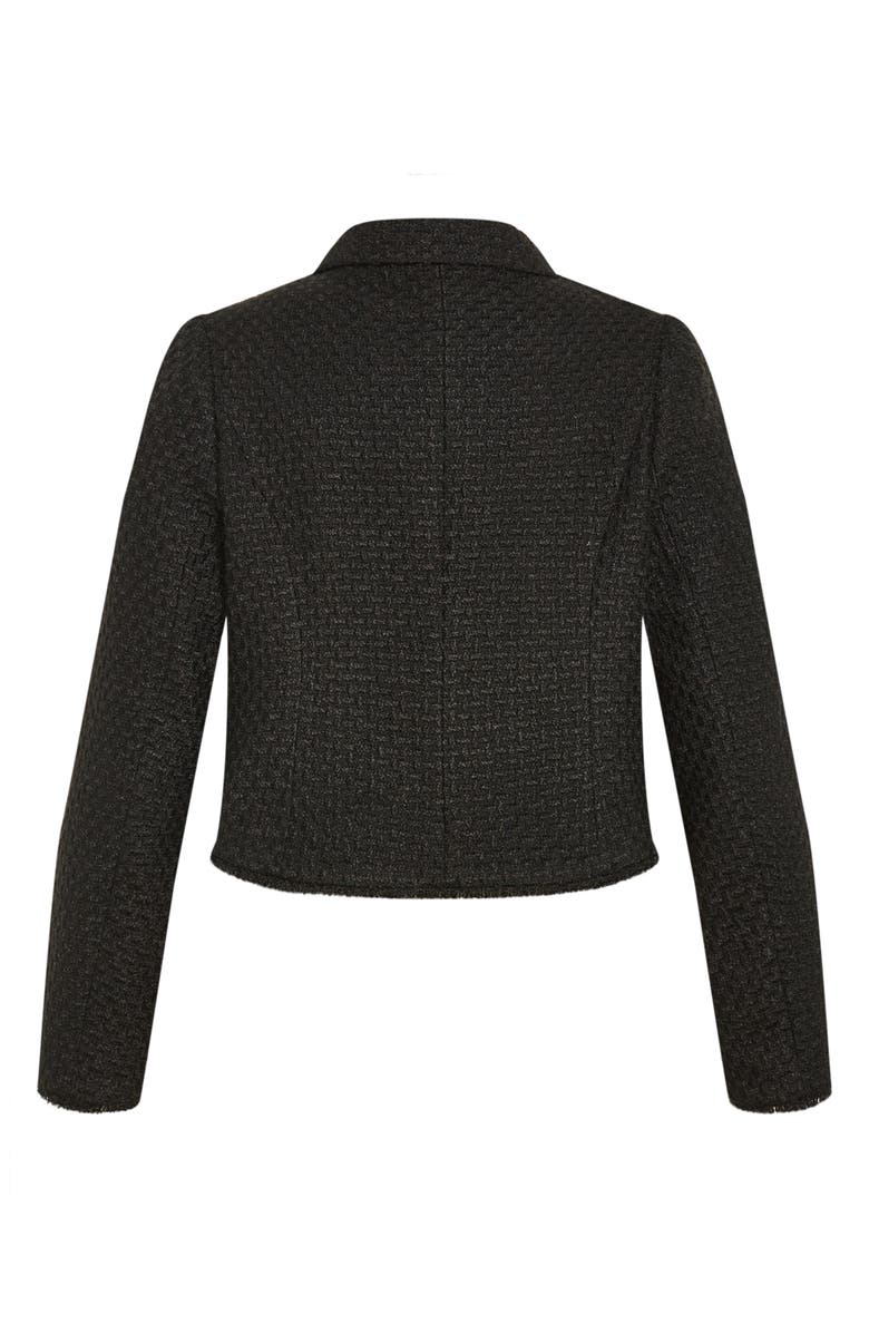 City Chic Amira Fray Trim Bouclé Jacket, Alternate, color, 