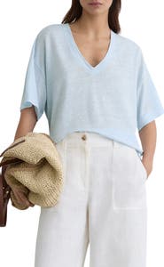 Reiss Linen V-Neck Tee