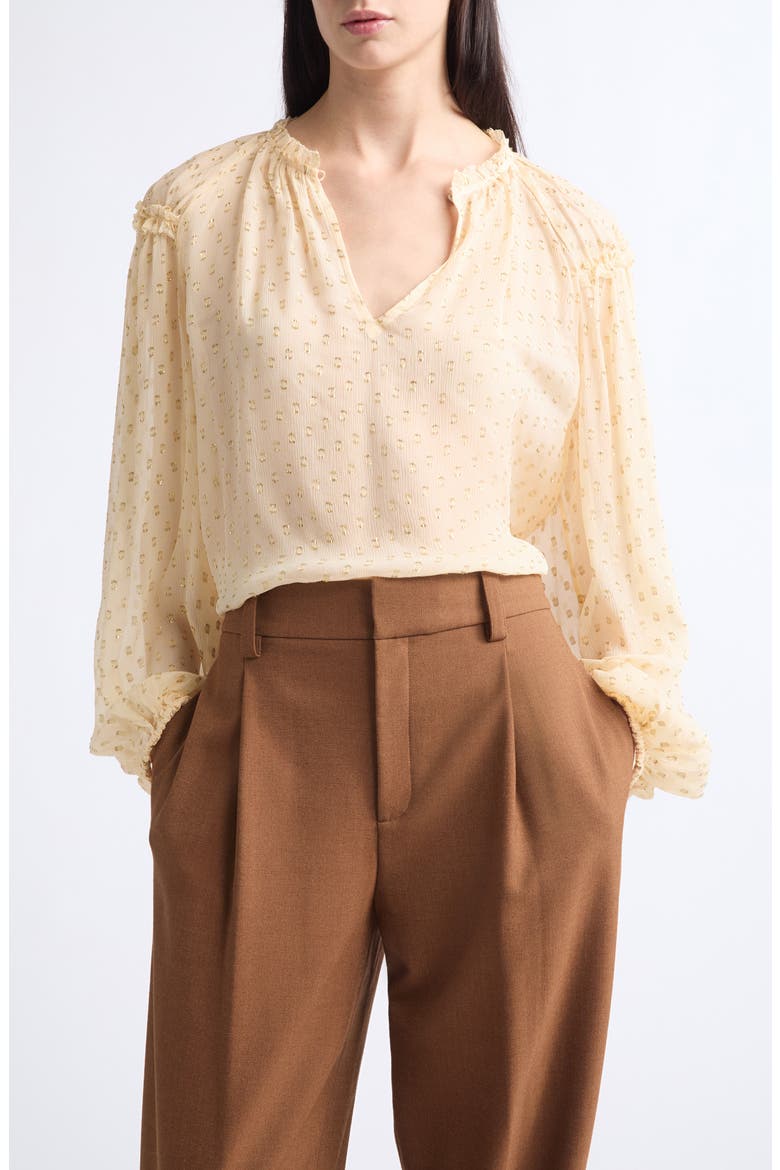 Elspen Long Sleeve Silk Blouse, Main, color, PEARL