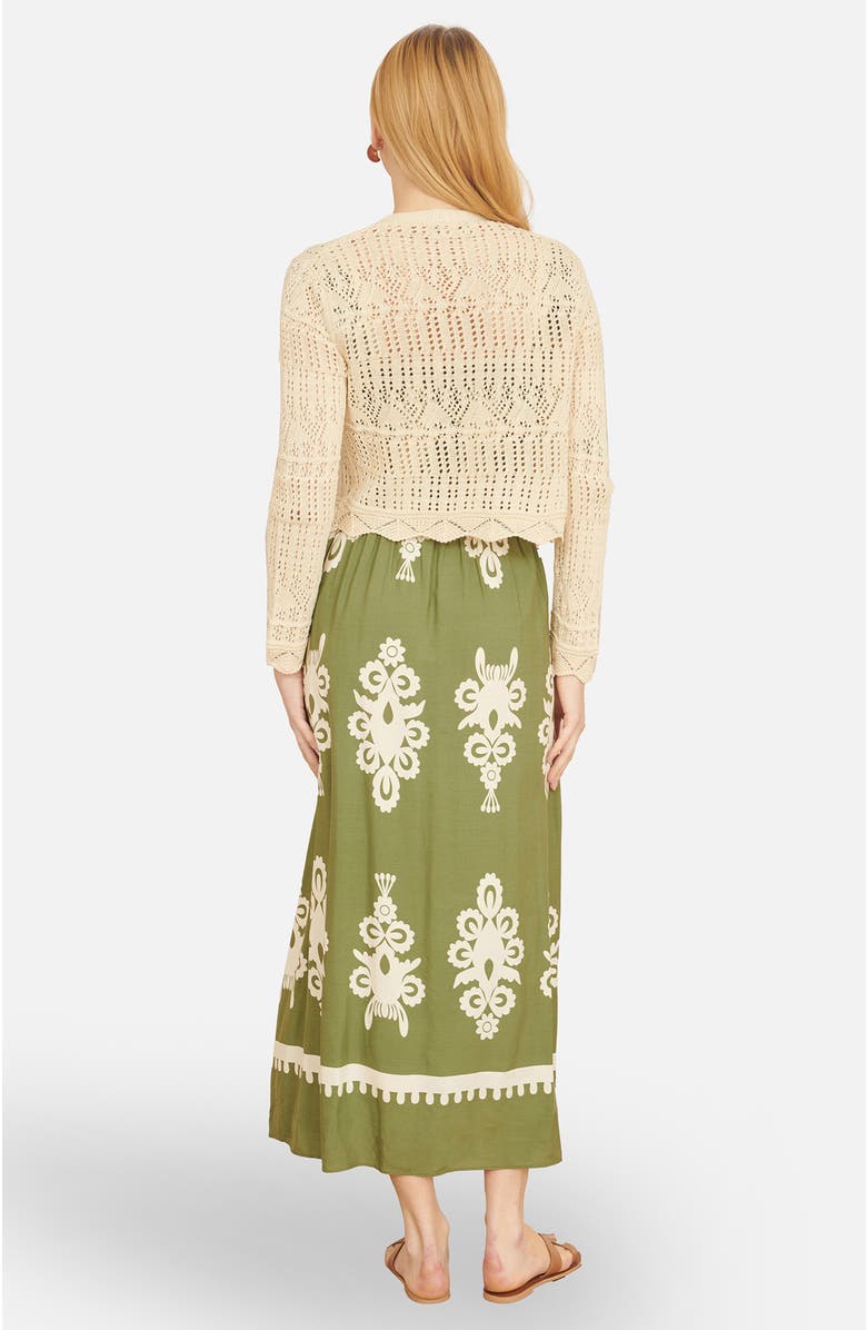 Yumi Crochet Knitted Cropped Cardigan, Alternate, color, Beige