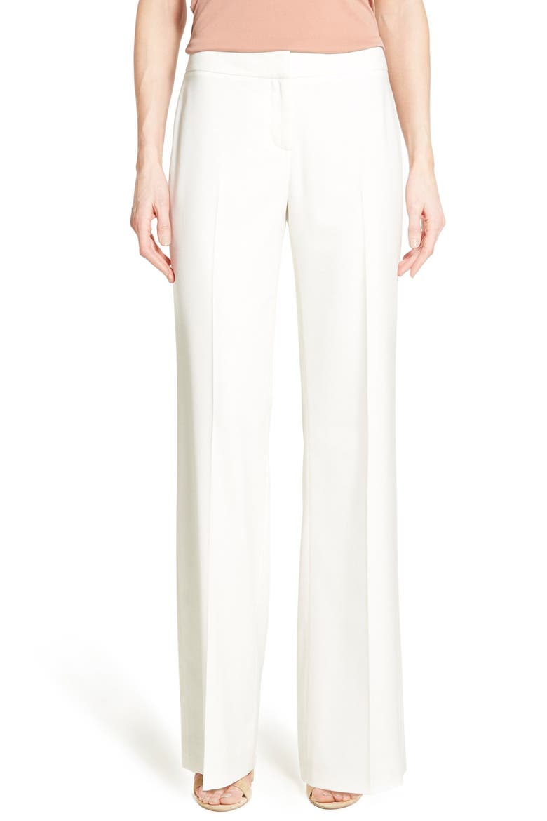 'Papyrus Weave' Wide Leg Trousers, Main, color, IVORY CLOUD
