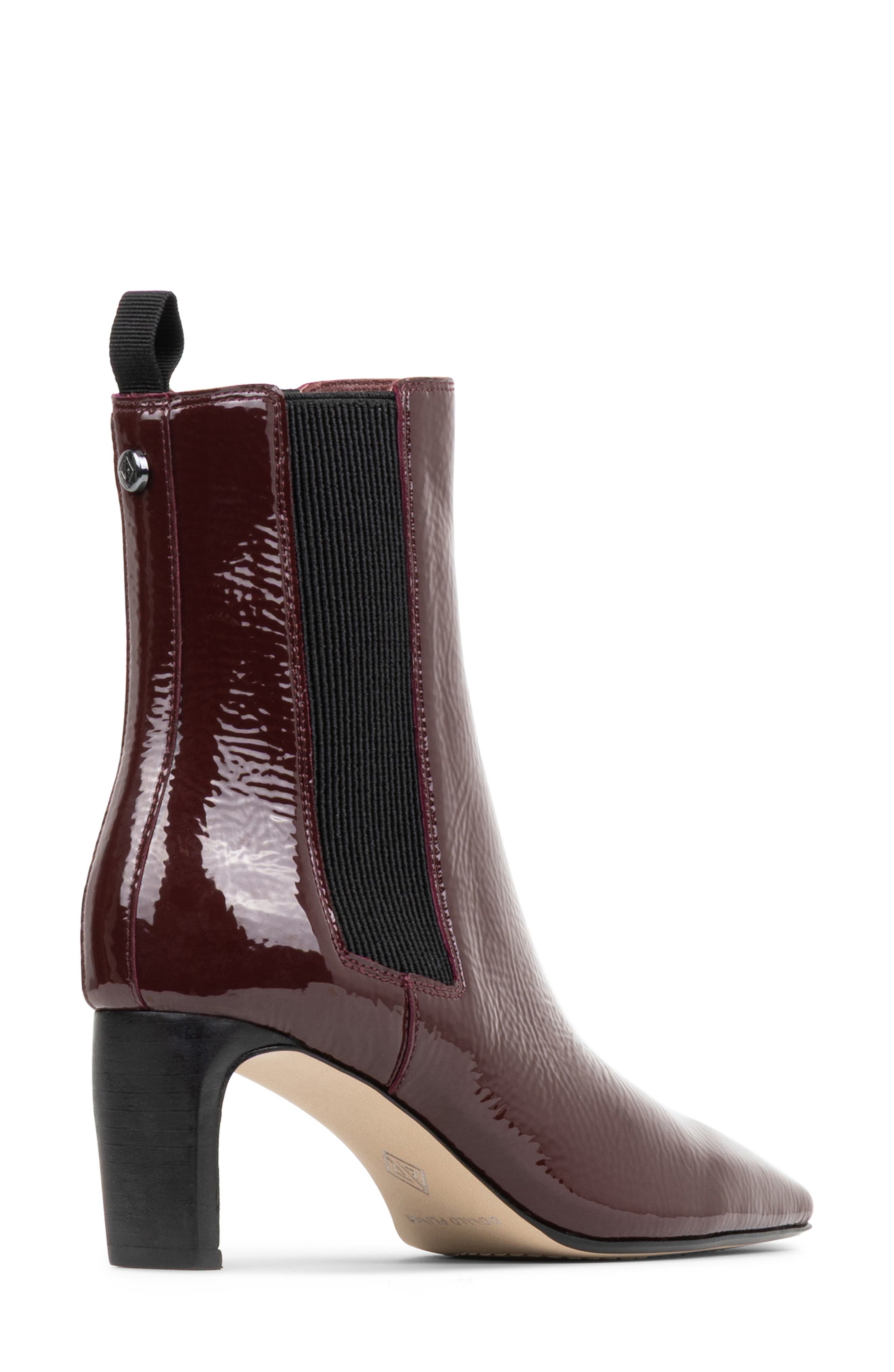 Brittnie Patent Leather Bootie, Alternate, color, BORDEAUX