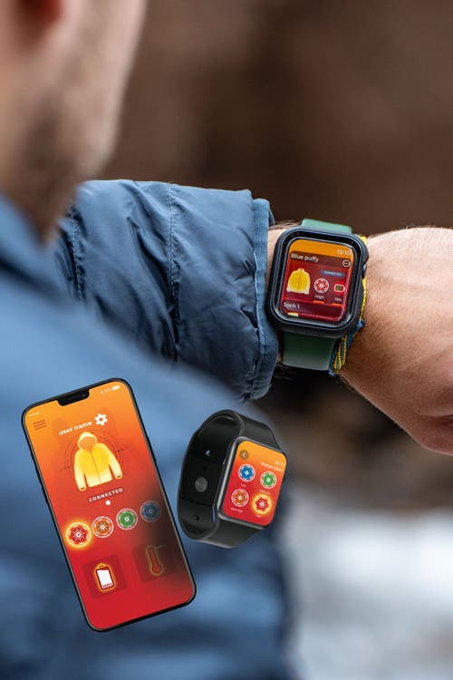 Mobile Warming Flannel Heated Hooded Jacket In Multi