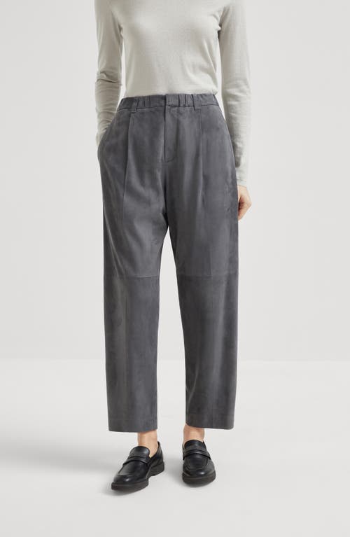 Brunello Cucinelli Baggy Crop Trousers In Lead