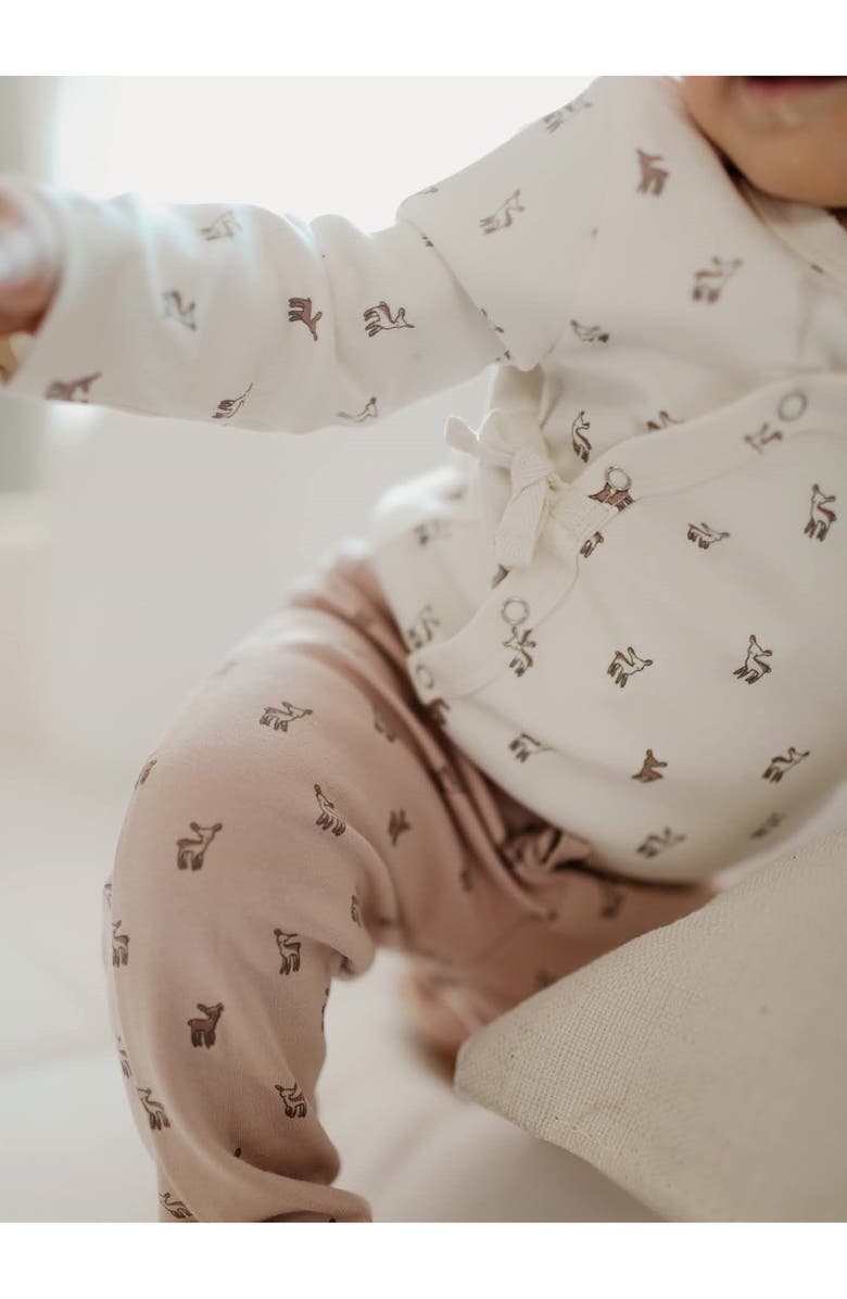 Pehr Hatchlings Fawn Organic Cotton Bodysuit, Pants & Cap, Alternate, color, 