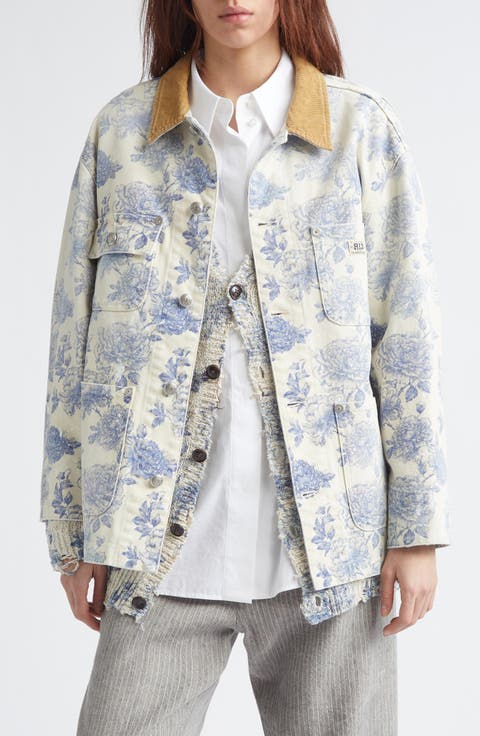 Relaxed Floral Chore Jacket