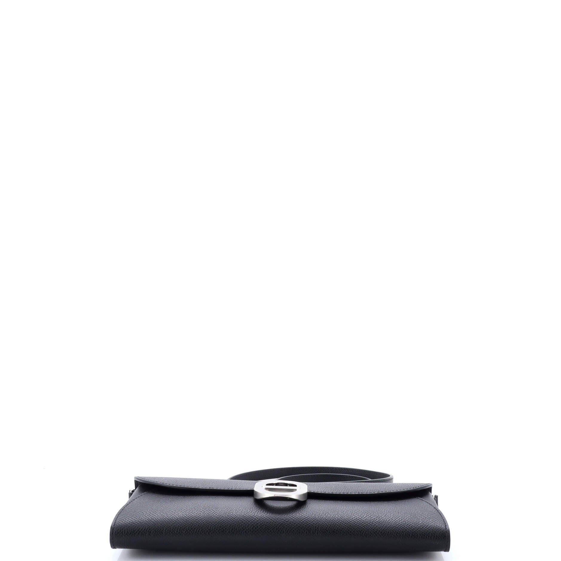 Pre-Owned Hermes Chaine d'Ancre To Go Wallet Epsom, Alternate, color, Noir