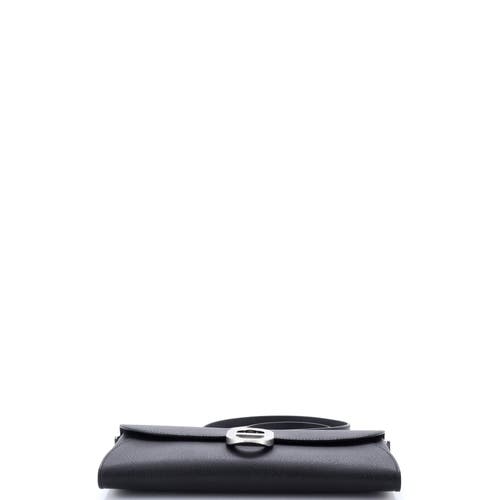 Pre-owned Hermes Hermes Chaine D'ancre To Go Wallet Epsom In Black