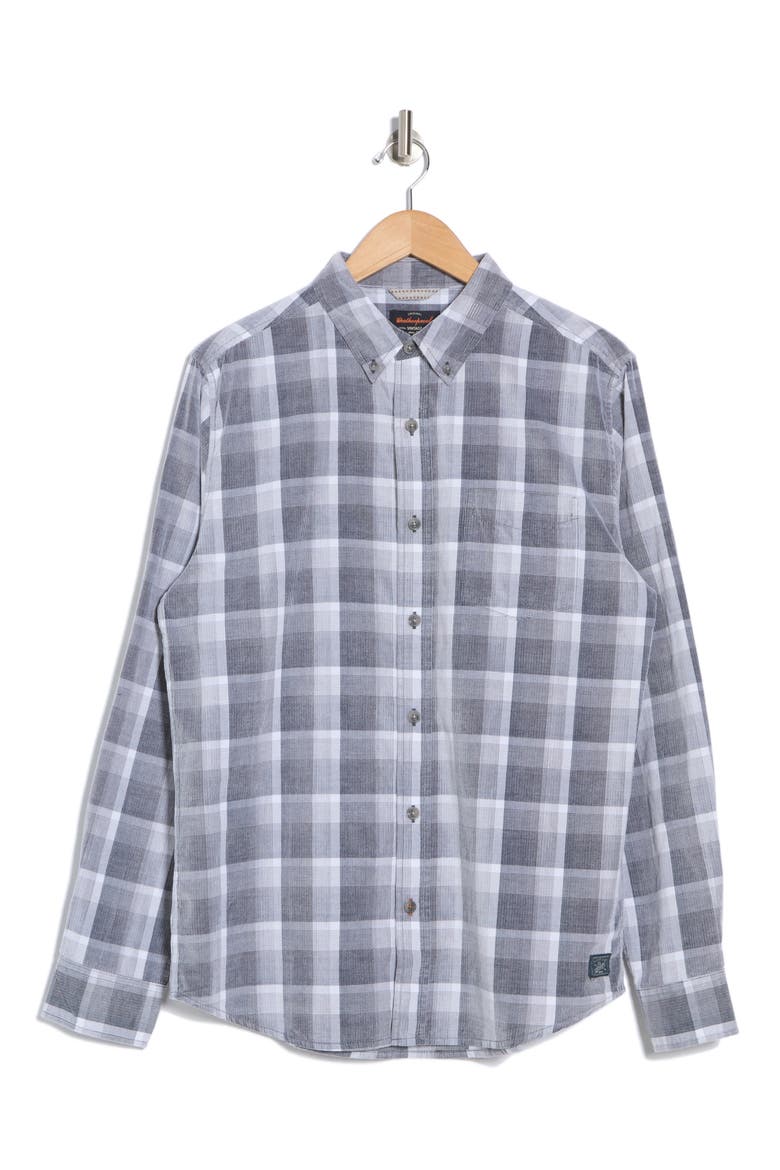 Plaid Corduroy Button-Up Shirt, Alternate, color, FORMAL GREY