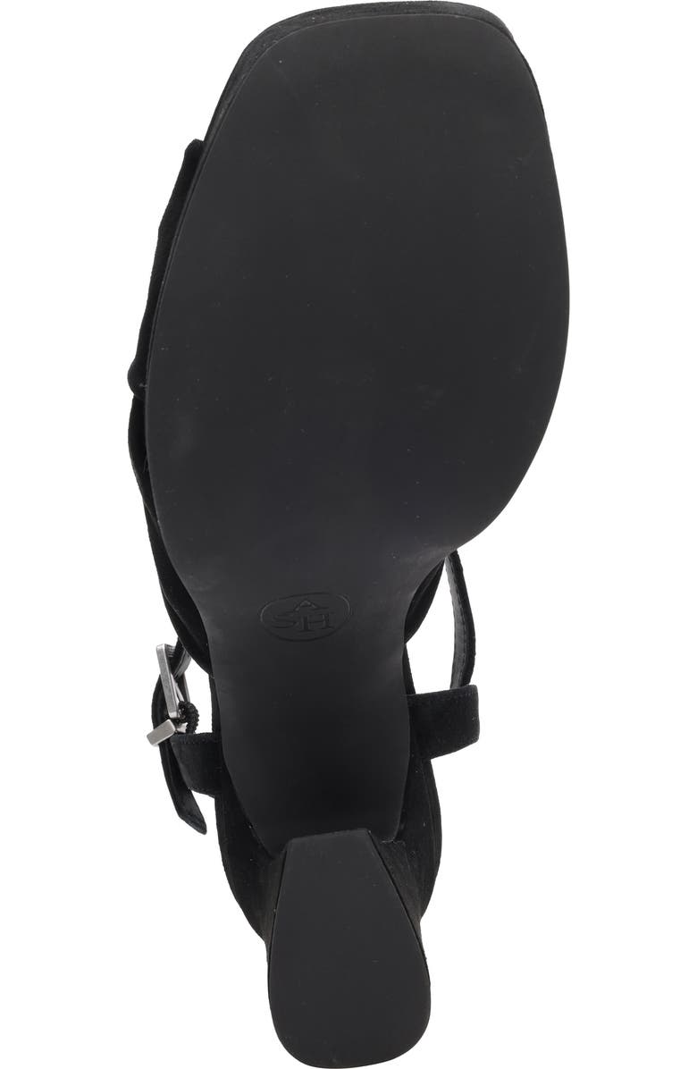 Ash Opus Suede Ankle Strap Platform Sandal, Alternate, color, Black