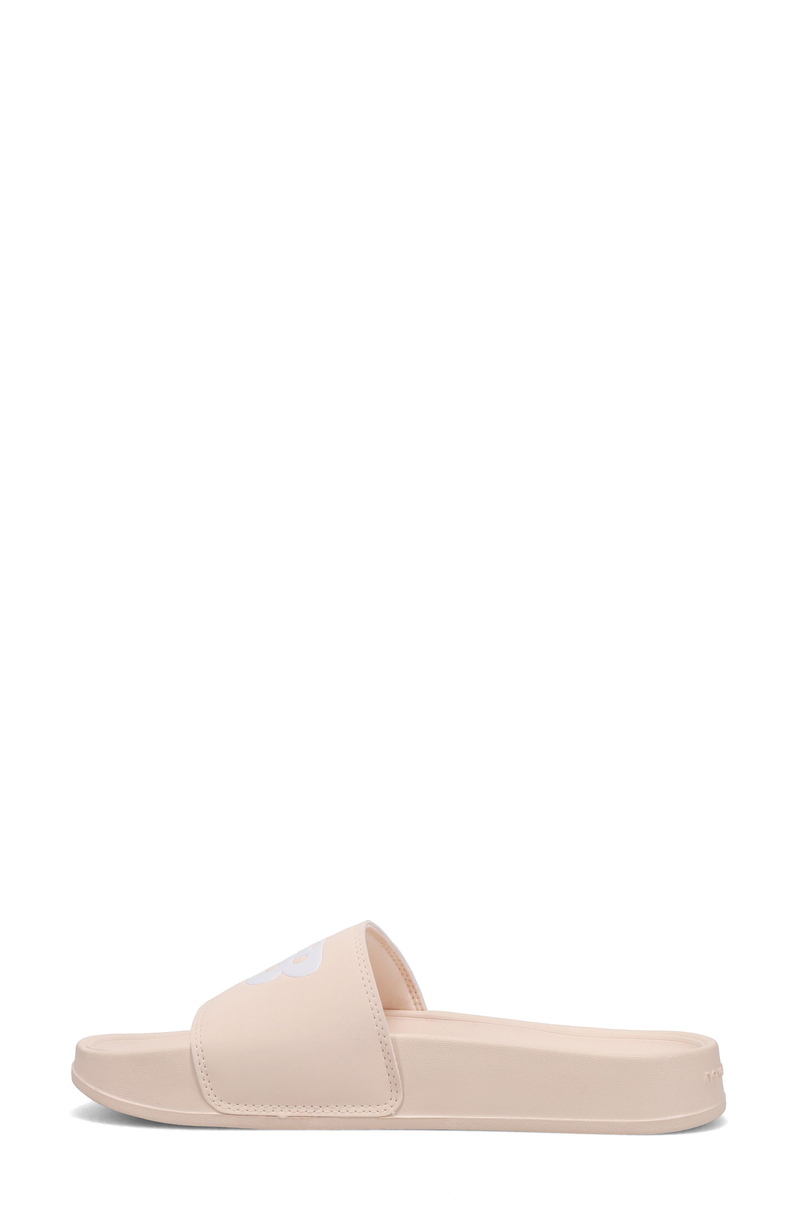 200 Faux Fur Slide Sandal, Alternate, color, VINTAGE ROSE/ WHITE