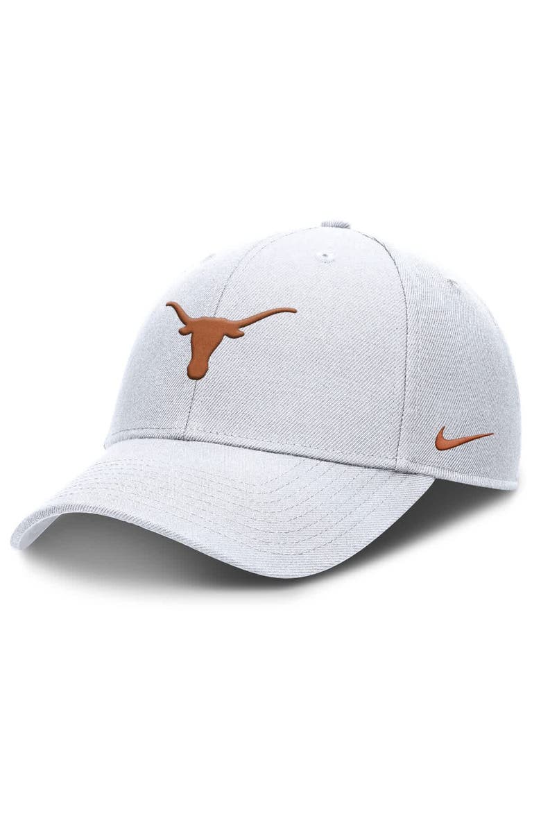Nike Men's Nike White Texas Longhorns 2025 On-Field Rise Performance Adjustable Hat, Main, color, 