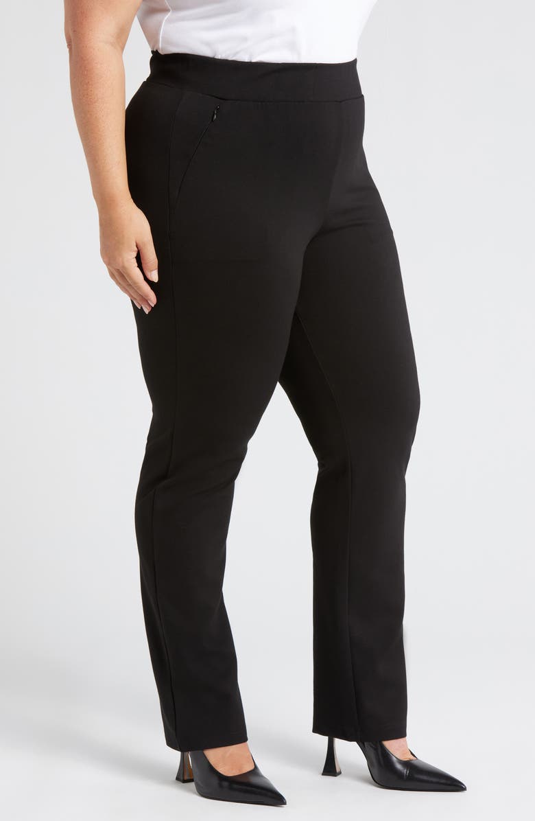 Universal Standard Smart Elastic Waist Ponte Pants, Alternate, color, Black