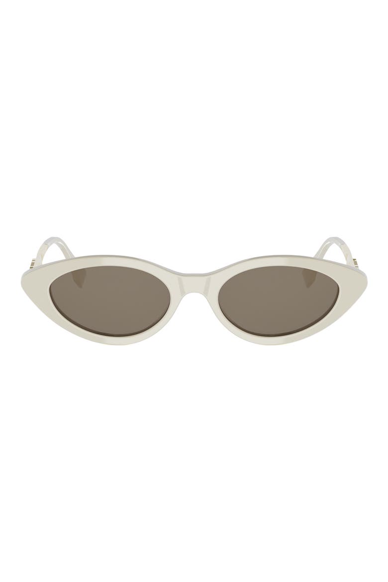 Fendigraphy 51mm Cat Eye Sunglasses, Main, color, IVORY / BROWN