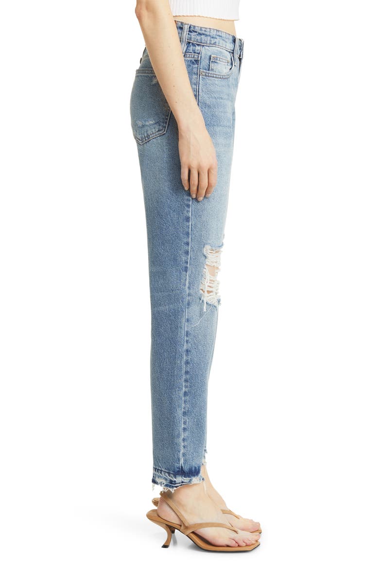 Bailey Ripped High Waist Slim Boyfriend Jeans, Alternate, color, MEDIUM WASH