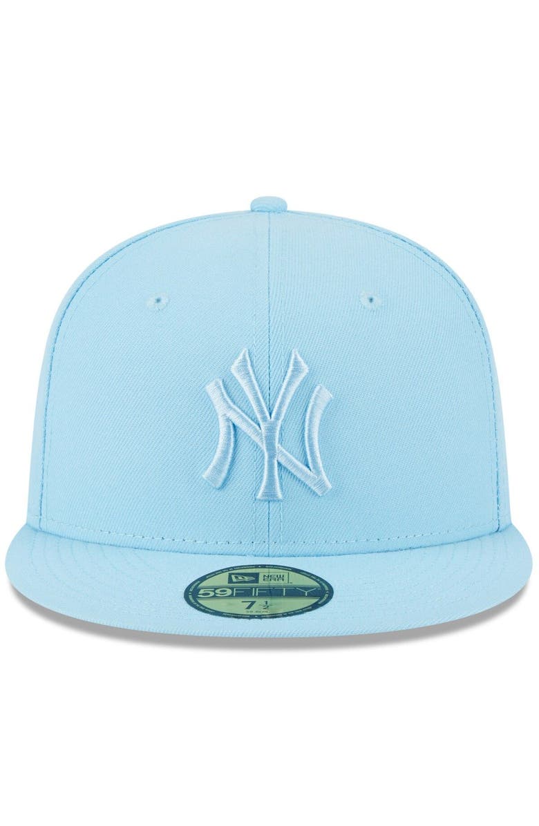New Era Men's New Era Light Blue New York Yankees 2023 Spring Color Basic 59FIFTY Fitted Hat, Alternate, color,