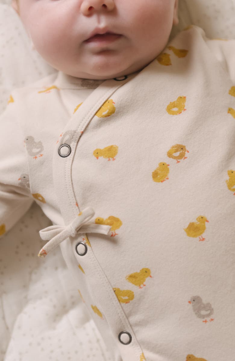 Pehr Littles Long Sleeve Organic Cotton Romper, Alternate, color, Cheerful Chick