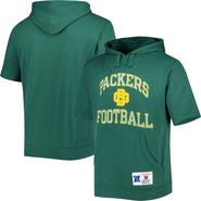 Mitchell & Ness Men's Mitchell & Ness Green Green Bay Packers Washed Short Sleeve Pullover Hoodie