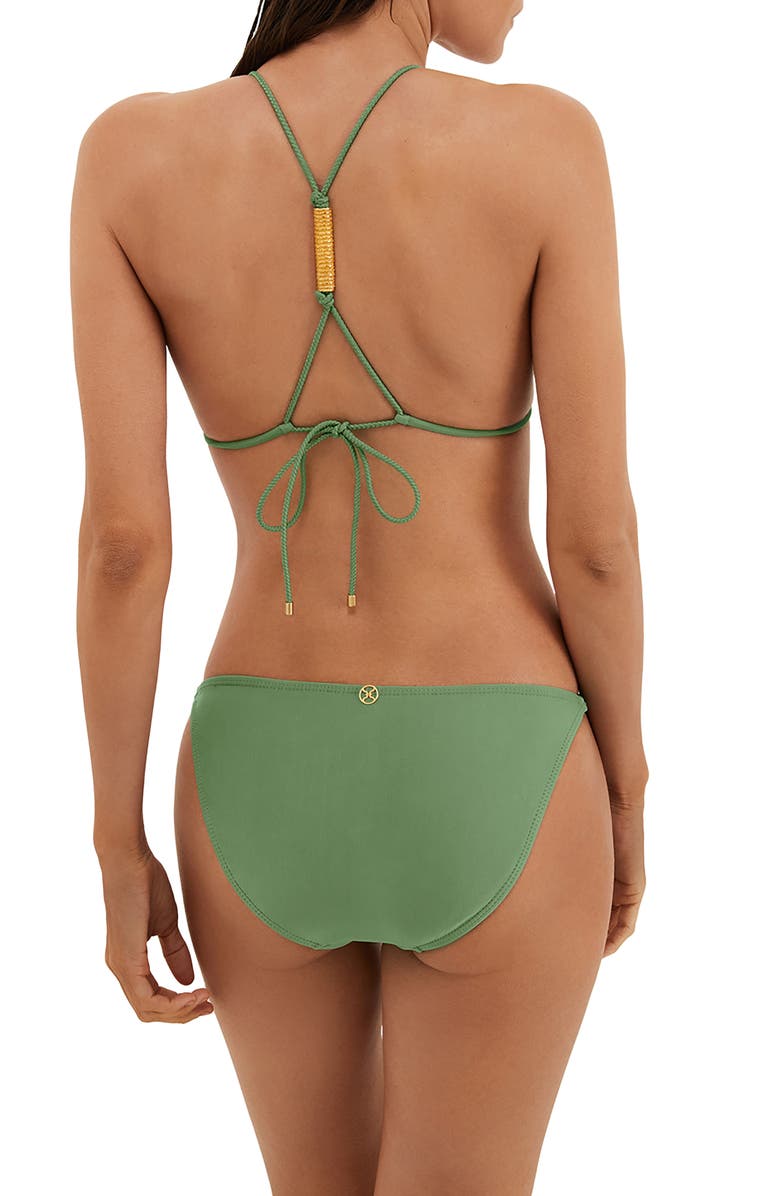 ViX Paula Hermanny Stacy T-Back Beaded Triangle Bikini Top, Alternate, color, Green