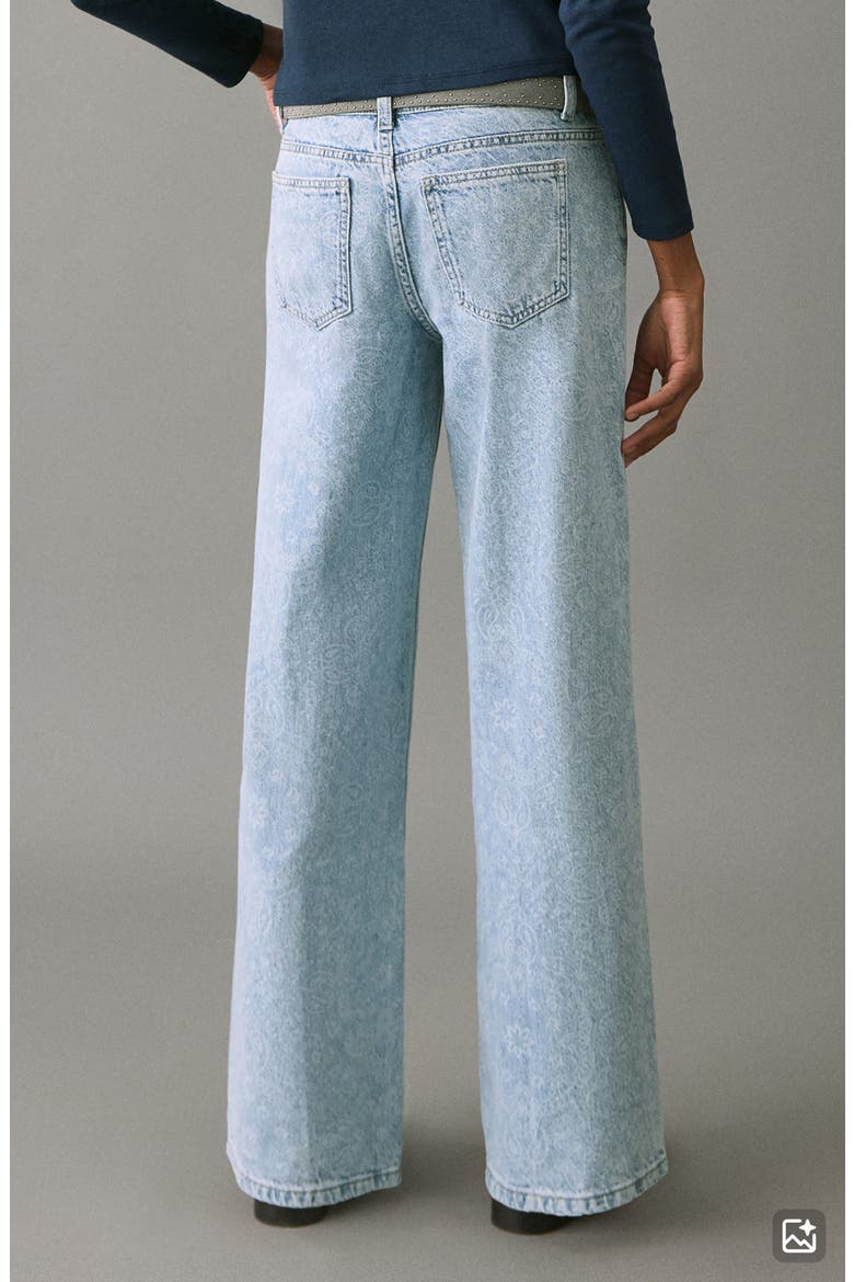 Paisley High Waist Wide Leg Jeans, Alternate, color, LIGHT BLUE