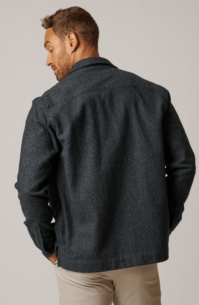 LEISURE LAB Cotton Tweed Button Up, Alternate, color, Basalt