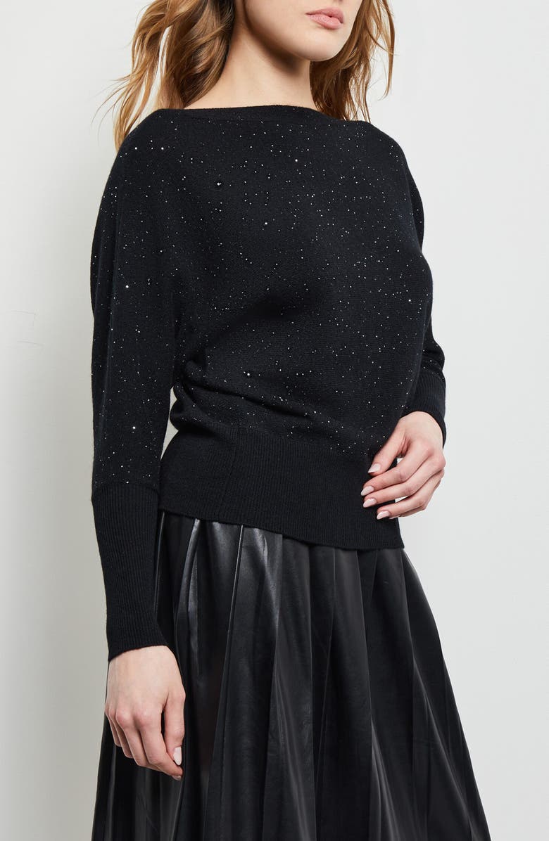 Misook Sequin Cashmere Sweater, Alternate, color, 