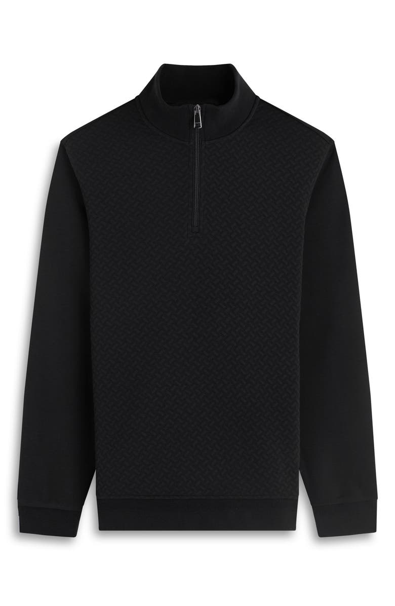 Bugatchi Quarter Zip Sweatshirt, Alternate, color, Black