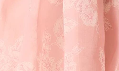 Laura Ashley Kids' Floral Long Sleeve Eyelet Embroidered Organza Dress In Pink