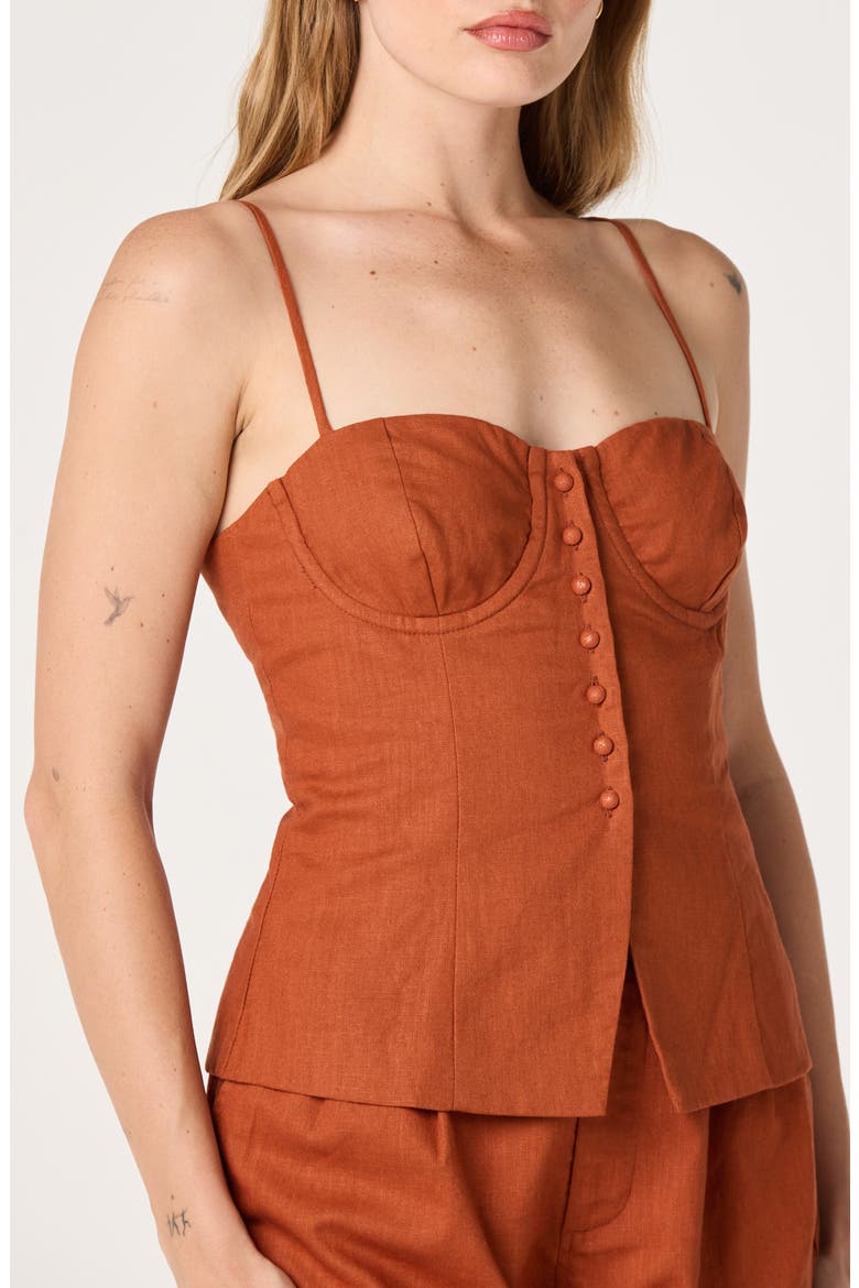 Koda Linen Blend Camisole, Alternate, color, RUST