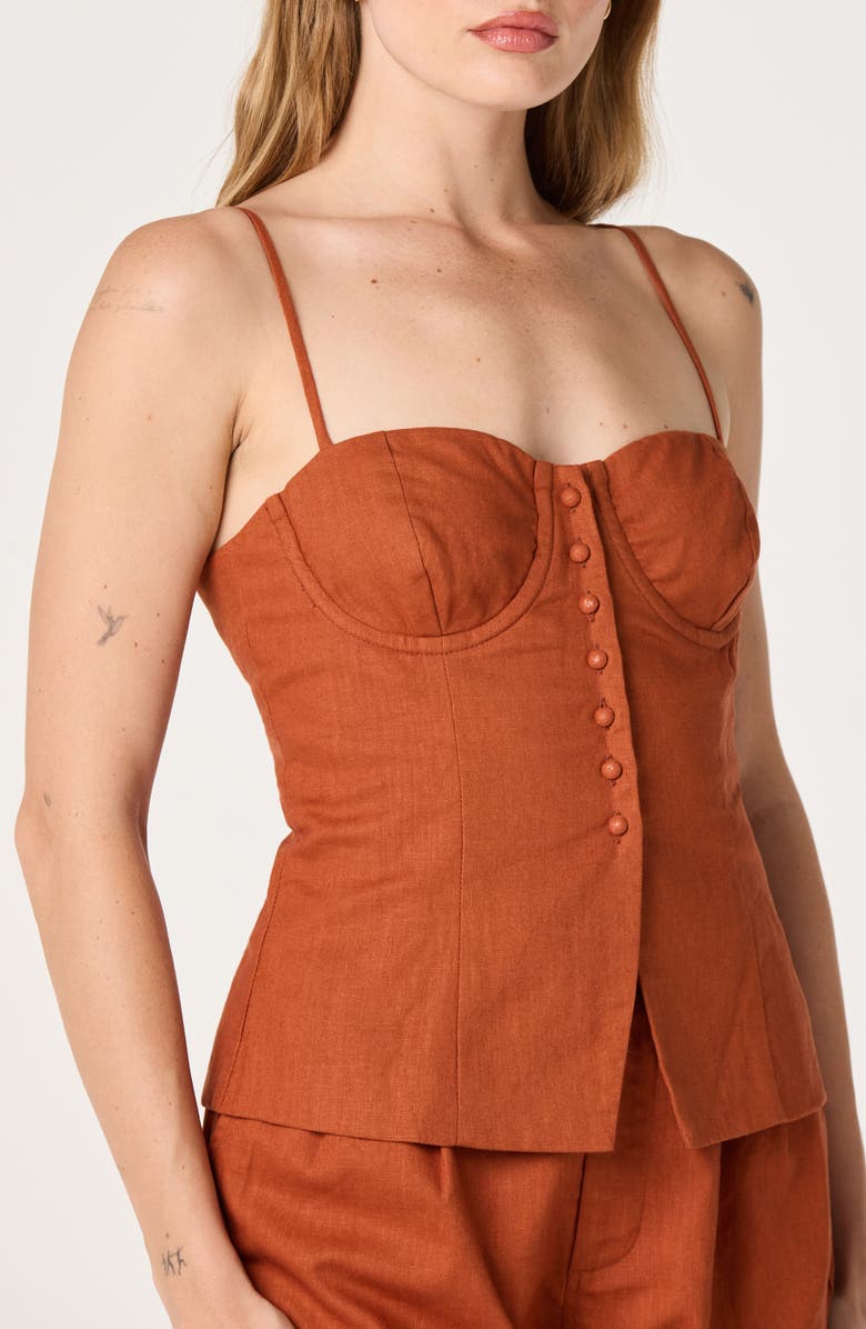 ASTR the Label Koda Linen Blend Camisole, Alternate, color, Rust