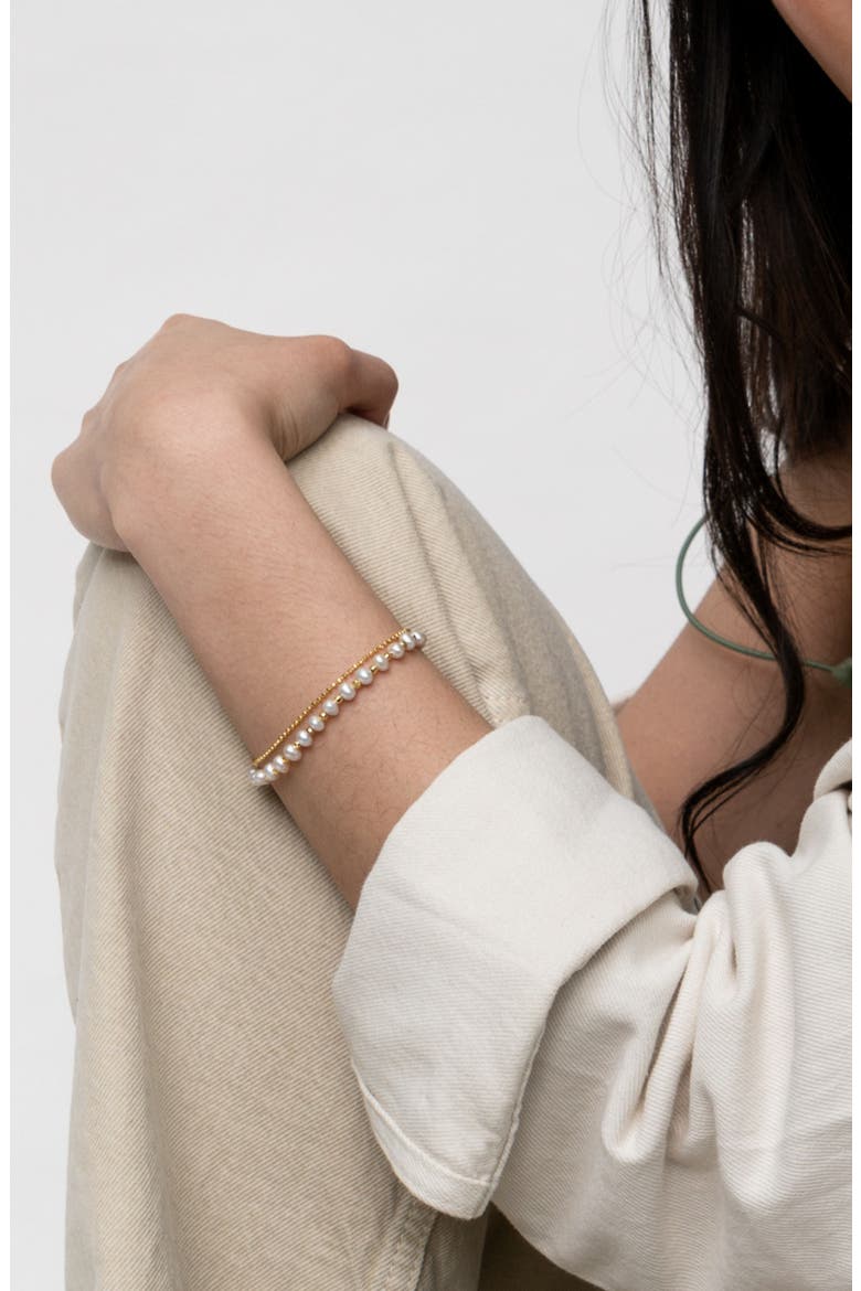 White Freshwater Timeless Pearl Bracelet, Alternate, color, Yellow Gold Vermeil