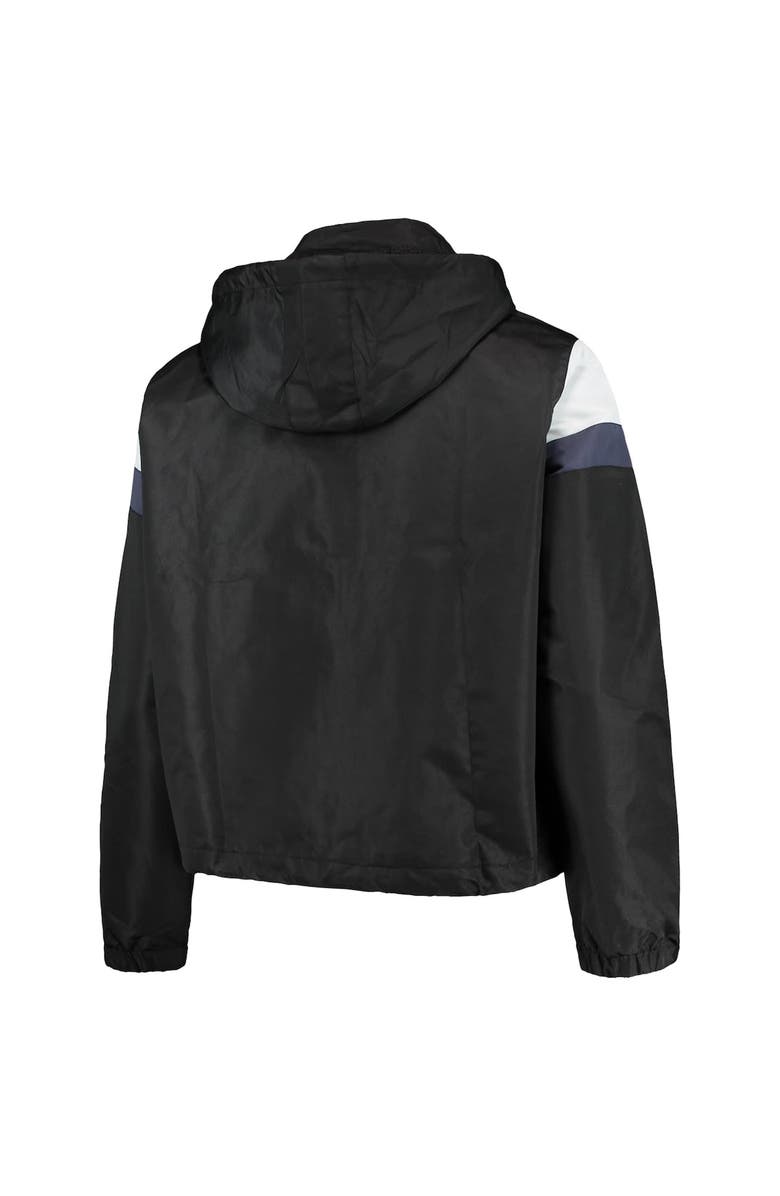 PROFILE Women's Black/Navy Milwaukee Brewers Plus Size Anorak Quarter-Zip Hoodie, Alternate, color,