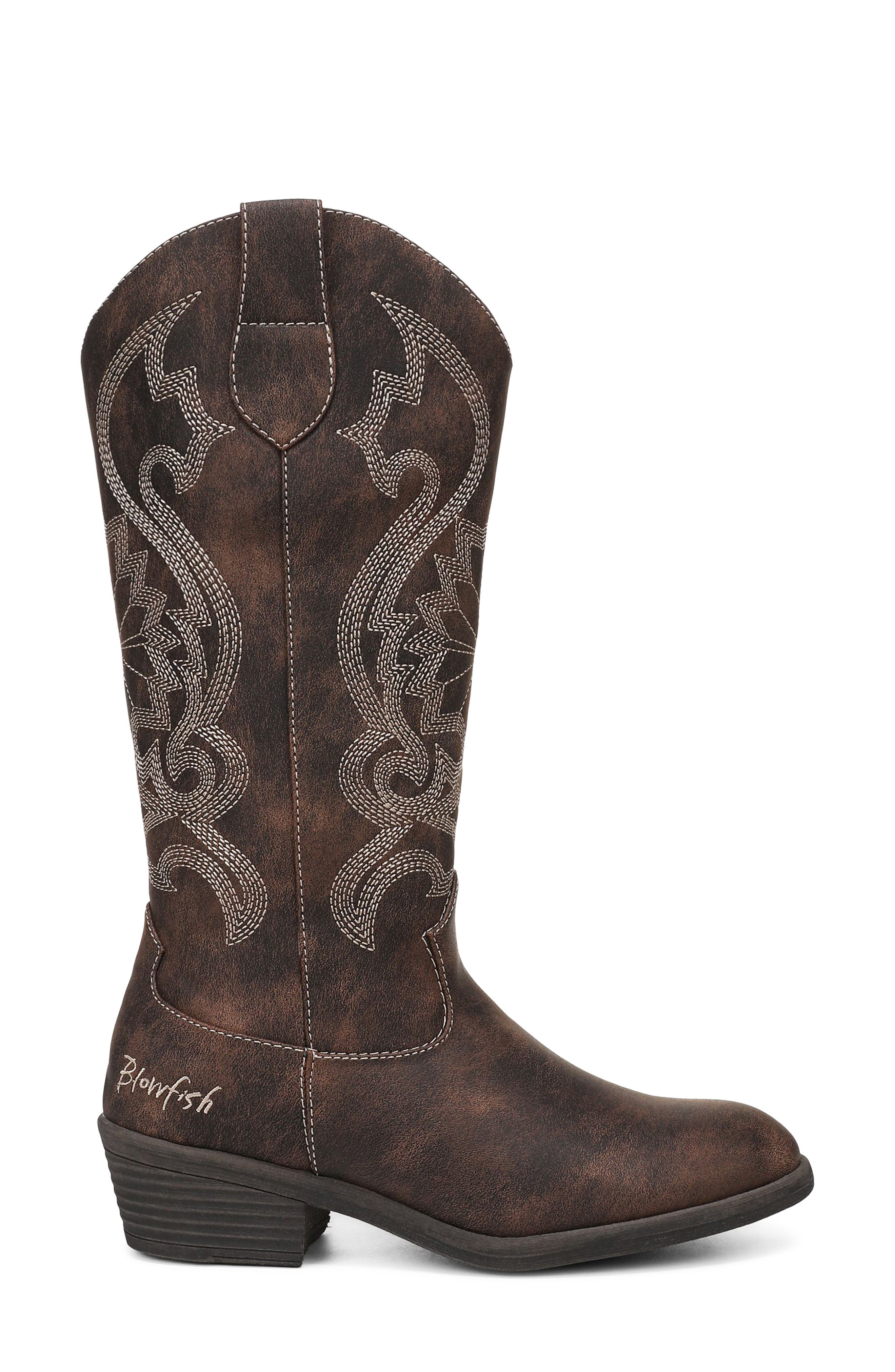 Stutter Faux Leather Western Boot, Alternate, color, WHISKEY FAUX LEATHER