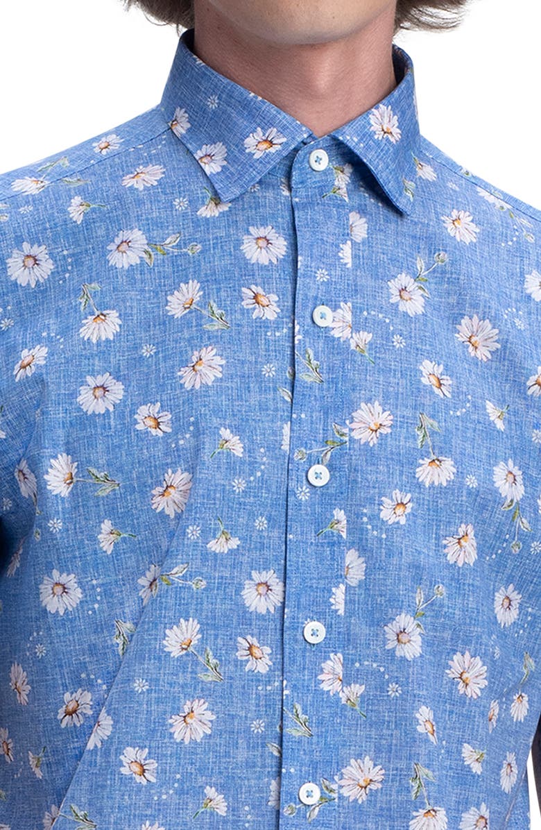 Bugatchi Classic Fit Short Sleeve Button-Up Shirt, Alternate, color, 