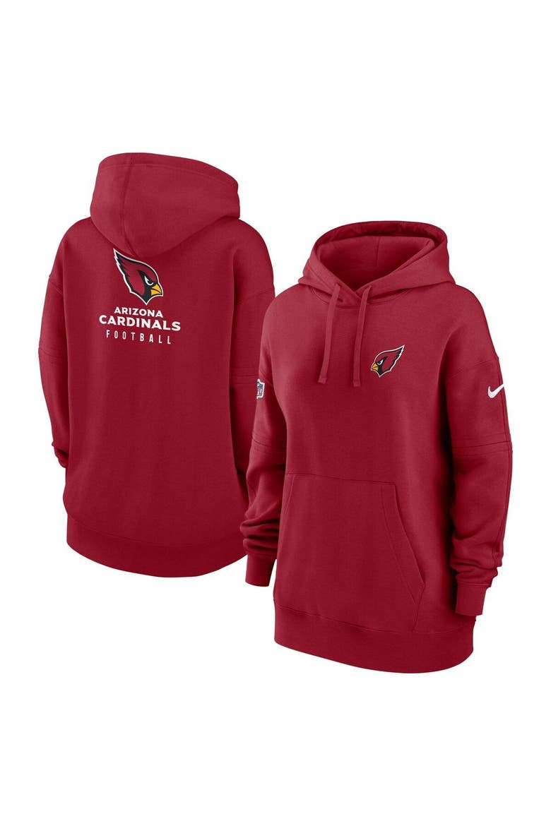 Women's Nike Cardinal Arizona Cardinals 2023 Sideline Club Fleece Pullover Hoodie, Main, color, Cardinal