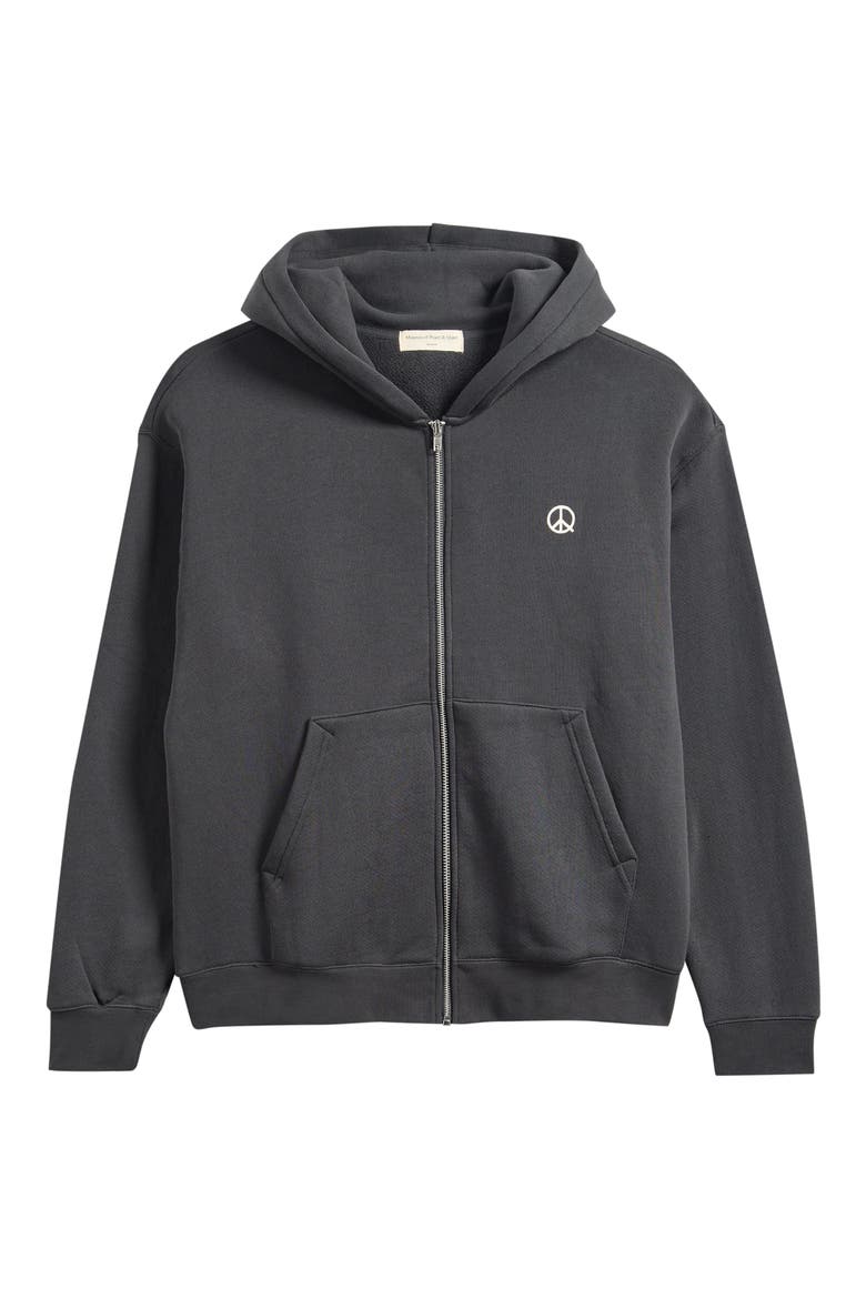 Wordmark Zip Hoodie, Alternate, color, BLACK