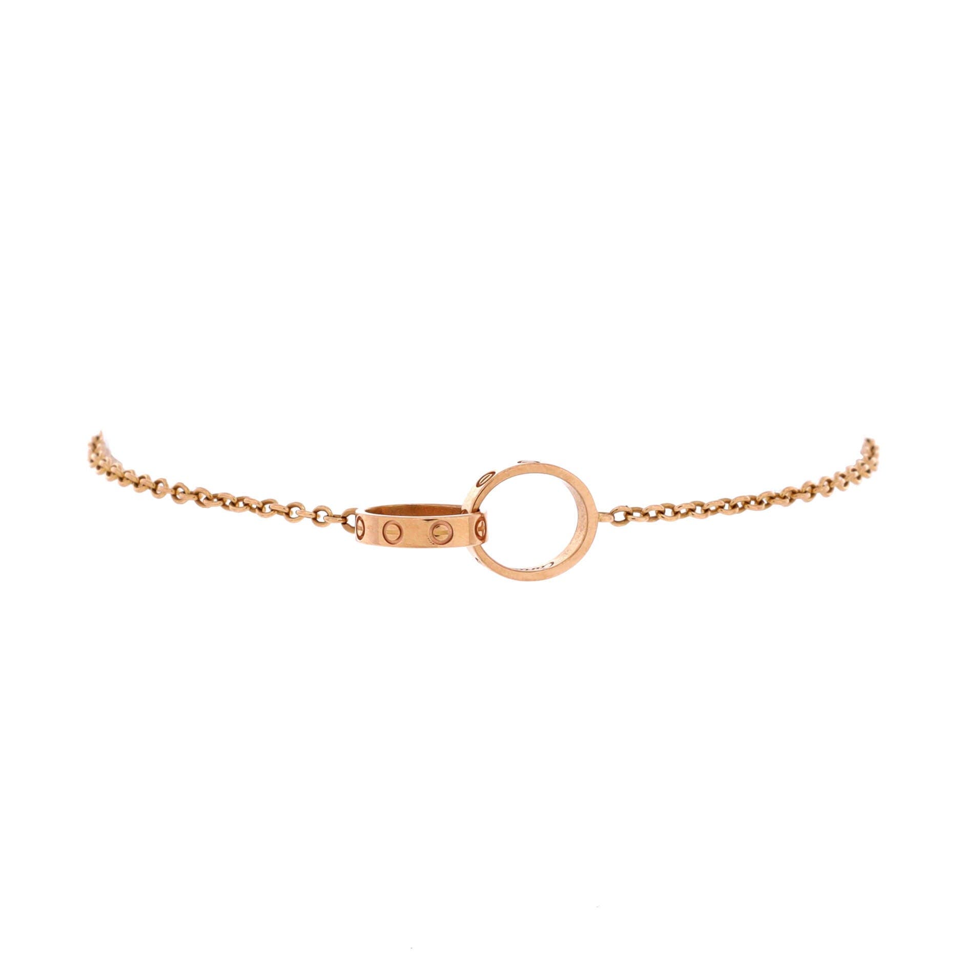 Love Interlocking Bracelet 18K Rose Gold, Main, color, Metallic Gold