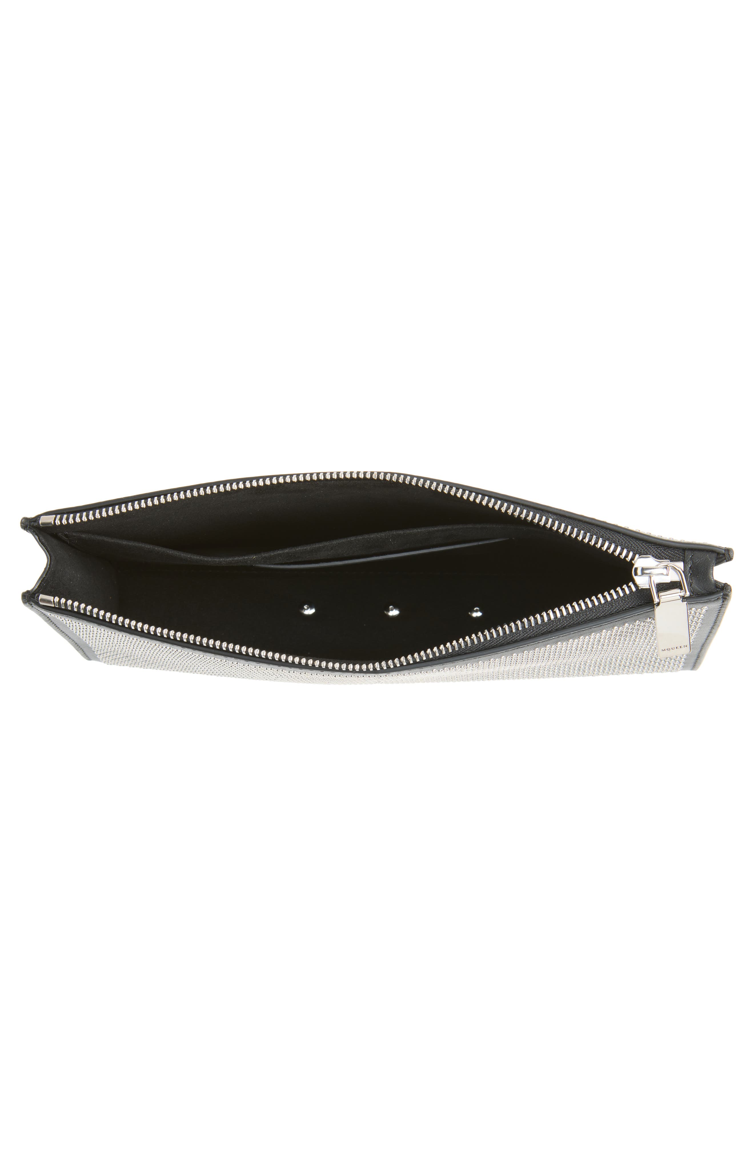 McQueen Punk Knuckle Flat Pouch, Alternate, color, Black