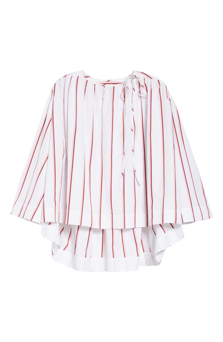 CALVIN KLEIN 205W39NYC Tie Neck Cotton Poplin Blouse, Alternate, color, 