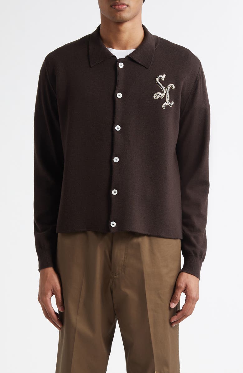 Second Layer Lalo Virgin Wool Cardigan, Main, color, Brown 0036