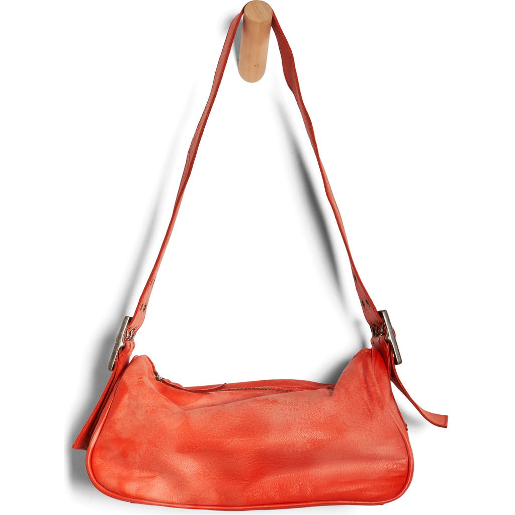 Free People Army Candy Leather Baguette Bag In Red Orange