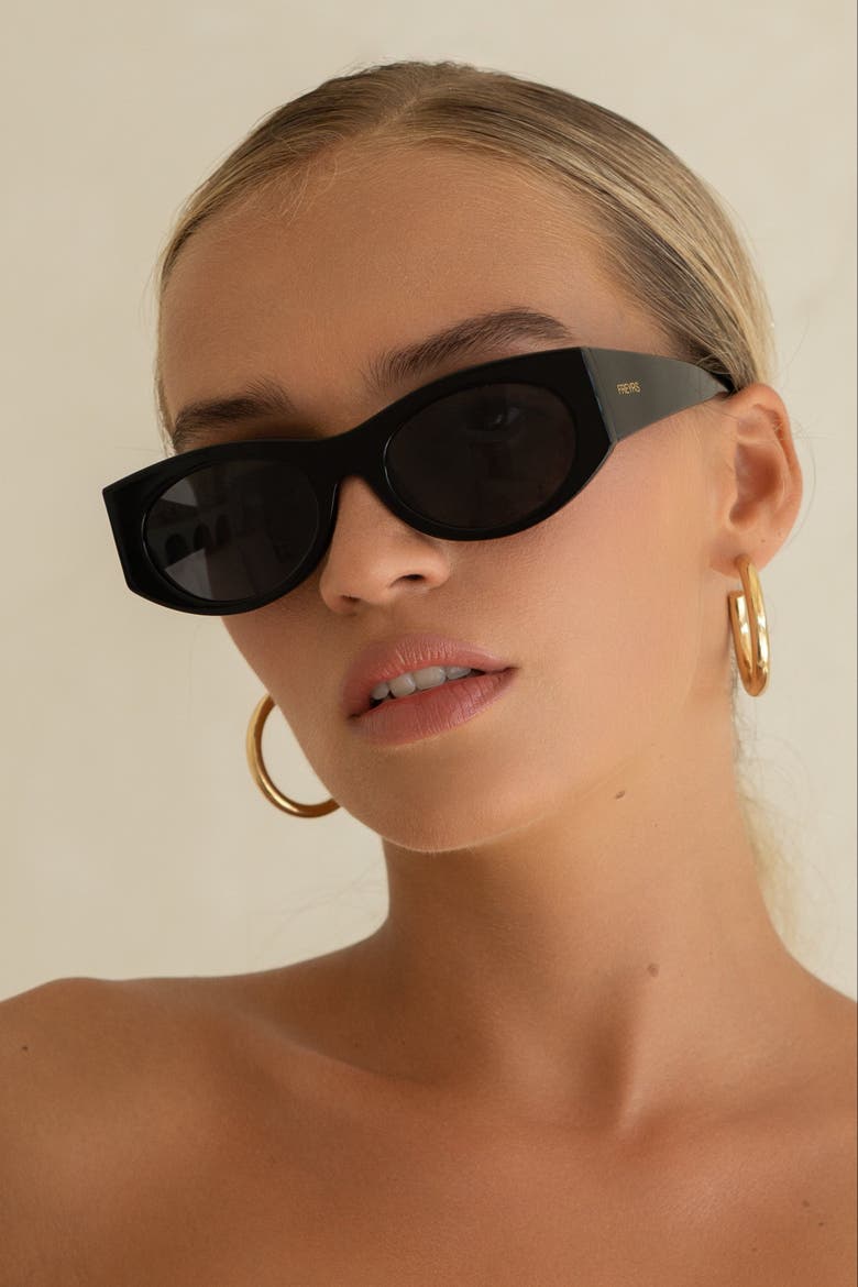 Layla Cat Eye Sunglasses, Alternate, color, Black