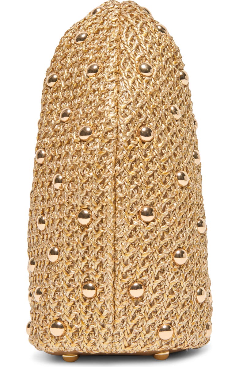 Dolce Vita Dahlia Studded Woven Raffia Handbag, Alternate, color, Gold