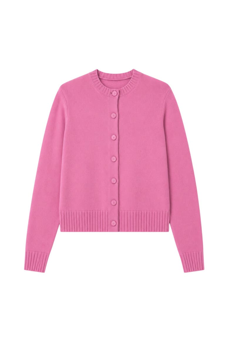Pure Cashmere Camille Cardigan, Alternate, color, Flamingo Pink