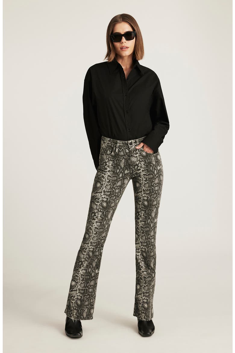 Vicky Snake Print Mid Rise Bootcut Jeans, Alternate, color, SMOKE SNAKE DENIM